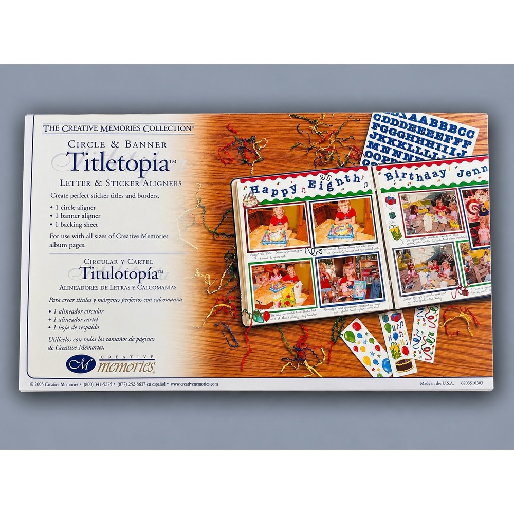 Creative Memories Titletopia Circle Banner Letter Sticker Aligner Set Excellent
